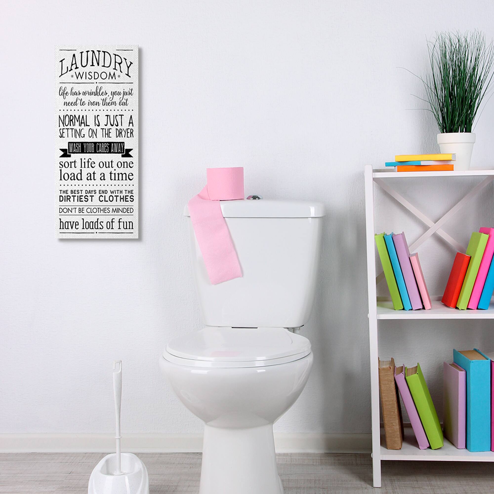 Stupell Industries Laundry Wisdom Sign Daily Life Cleaning Puns Canvas Wall Art